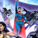 Cover art to DC's Dark Crisis one-shot featuring two Wonder Women, Superman, and two Batmen.